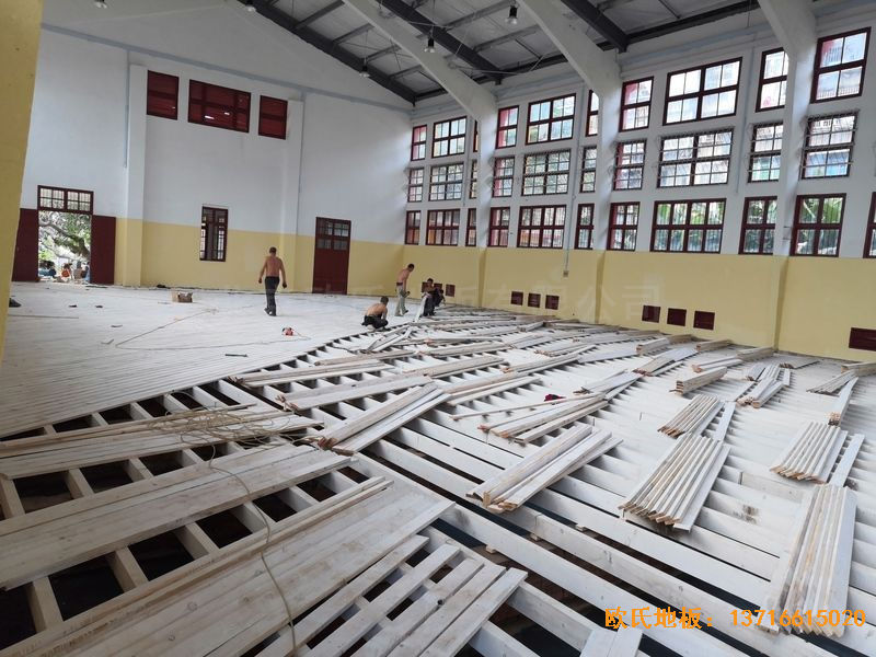 福建中国女排中国队训练基地排球场馆体育木地板安装案例
