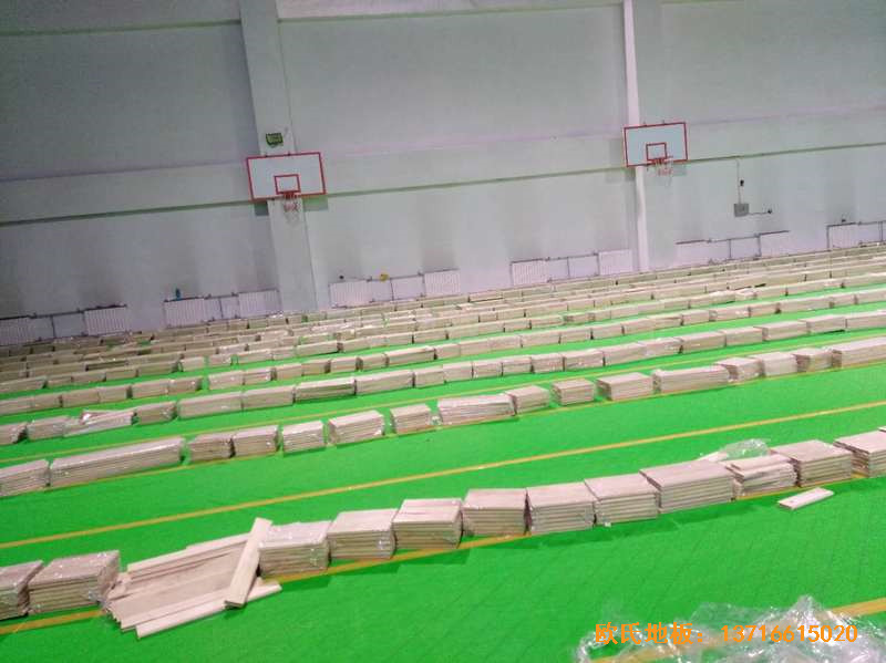 北京房山区燕山体育馆体育木地板施工案例2